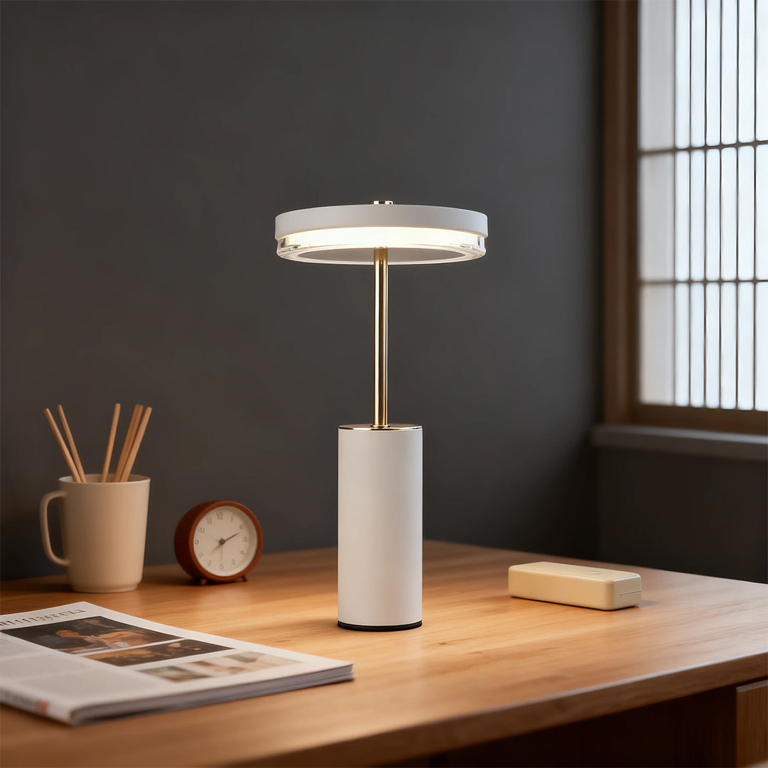 European Style Metal Cylinder Table Lamp - Decorative Lighting Accent
