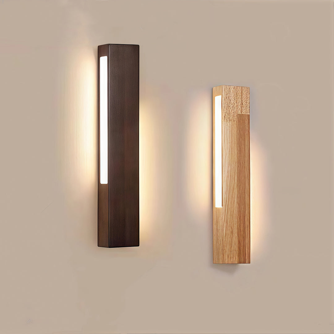 Premium Japanese LED Wall Light - Aluminum & Wood Bedside Lamp