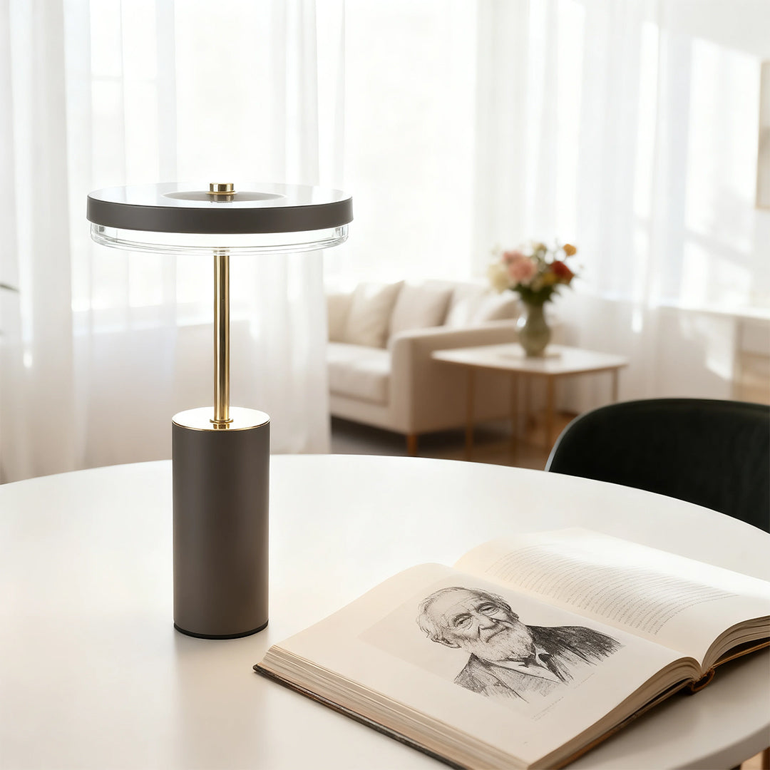 European Style Metal Cylinder Table Lamp - Decorative Lighting Accent
