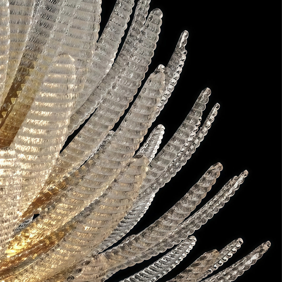 Luxury Stainless Steel and Glass Deco Chandelier Ceiling Light