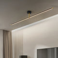 Minimalist Black and Gold LED Semi Flush Mount Ceiling Light