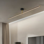 Minimalist Black and Gold LED Semi Flush Mount Ceiling Light