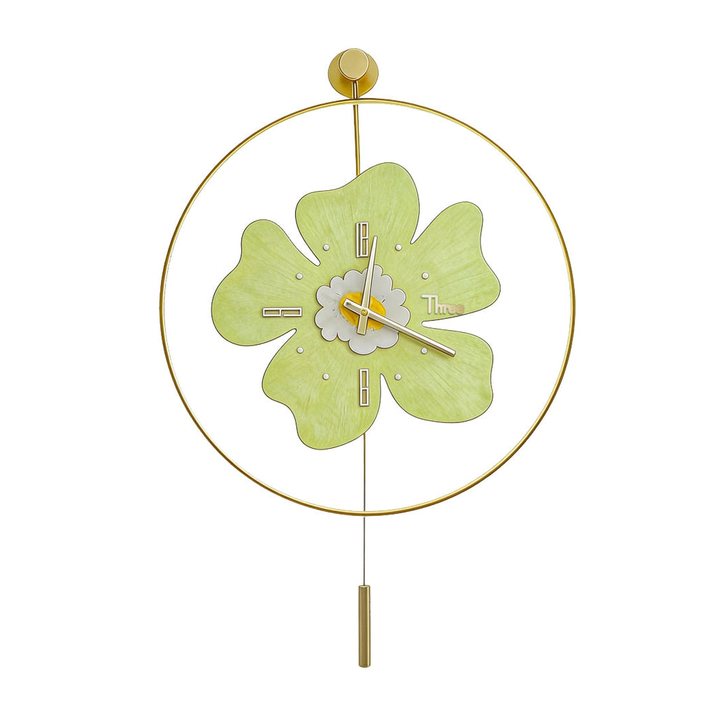 Floral LED Wall Clock with Remote Control