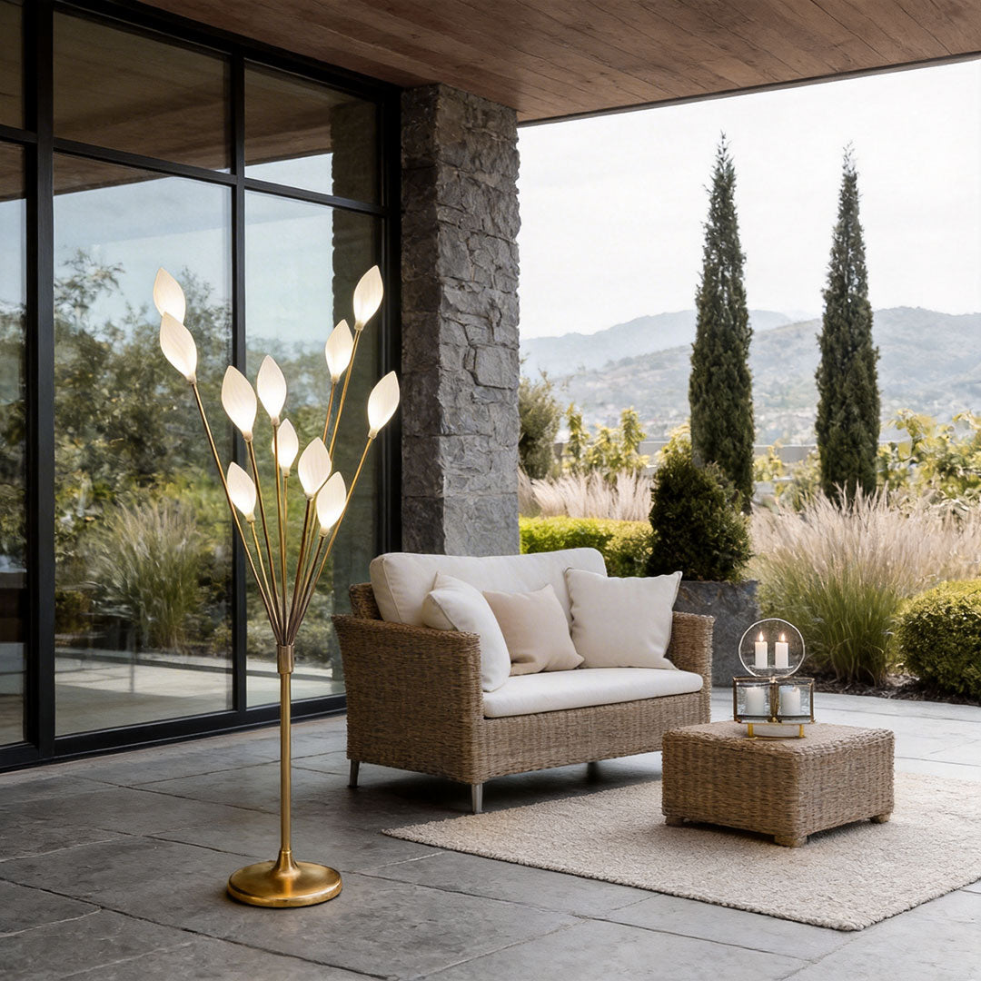 Set of 6 Olive Fruit Iron Floor Lamps - Elegant Wedding Decor