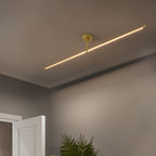 Minimalist Black and Gold LED Semi Flush Mount Ceiling Light