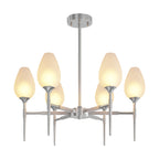 Modern Brass Glass Chandelier - Minimalist Ceiling Light