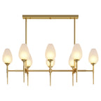 Modern Brass Glass Chandelier - Minimalist Ceiling Light