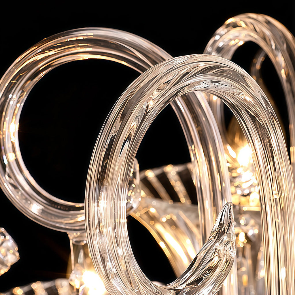 Elegant French Art Glass Ceiling Chandelier