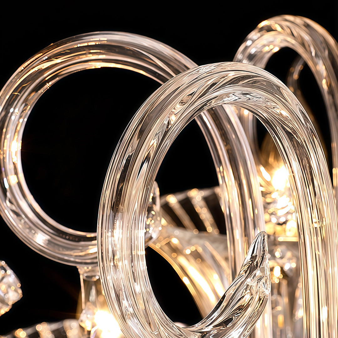 Elegant French Art Glass Ceiling Chandelier