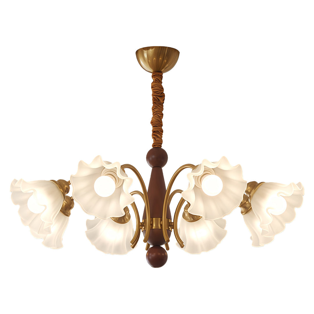 Vintage Floral Glass Chandelier Ceiling Light