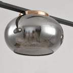 Gray Glass Globe Pendant Light - Full-Spectrum Metal Ceiling Fixture