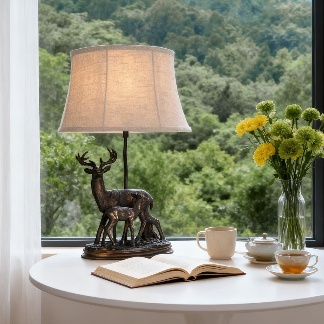Mother and Fawn Deer Table Lamp - Elegant Decorative Lighting