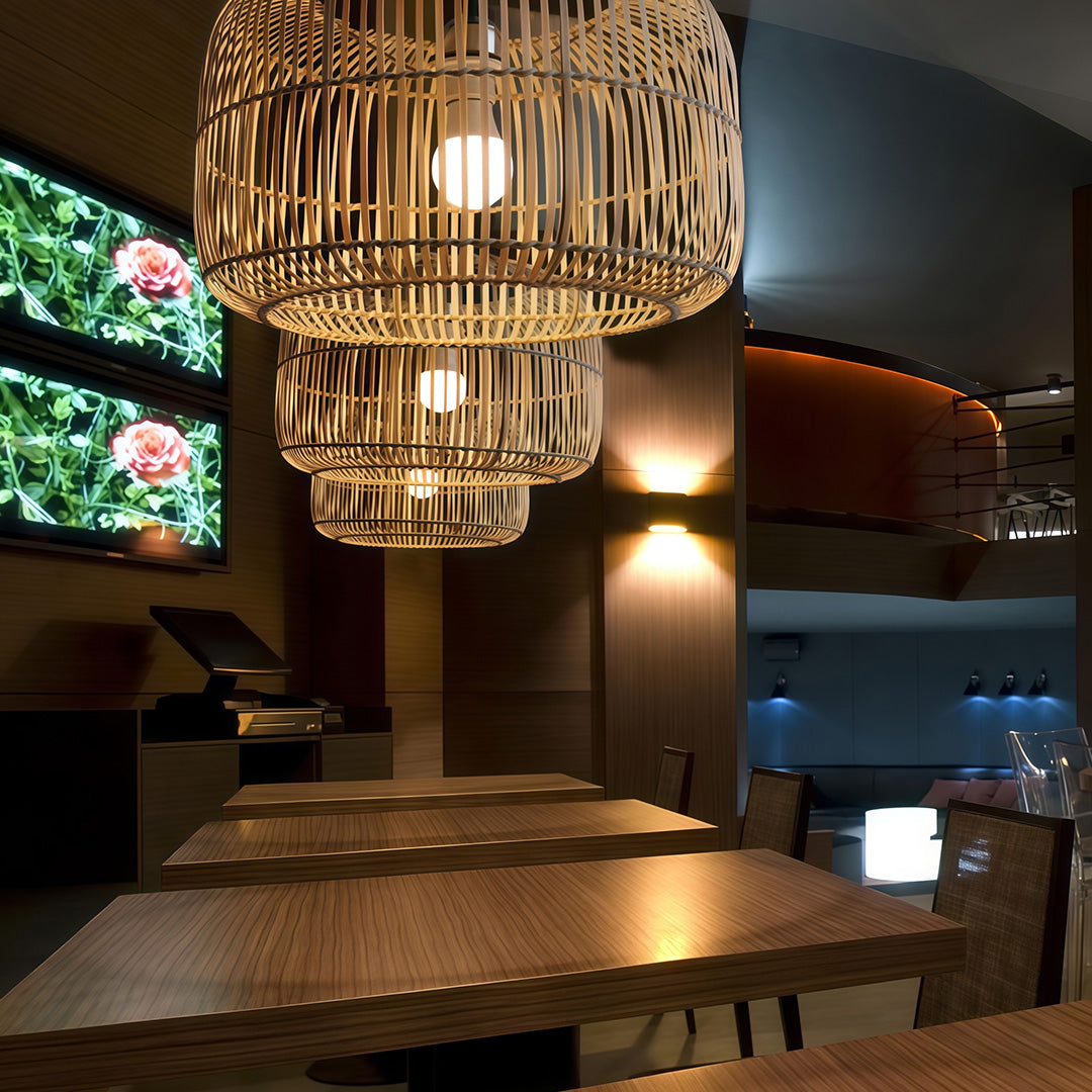 Japanese Minimalist Woven Pendant Ceiling Light