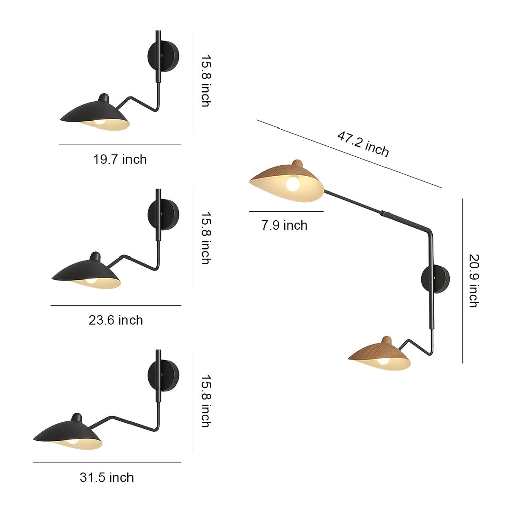 Contemporary Industrial Swing Arm Wall Lamp - Full Spectrum Lighting