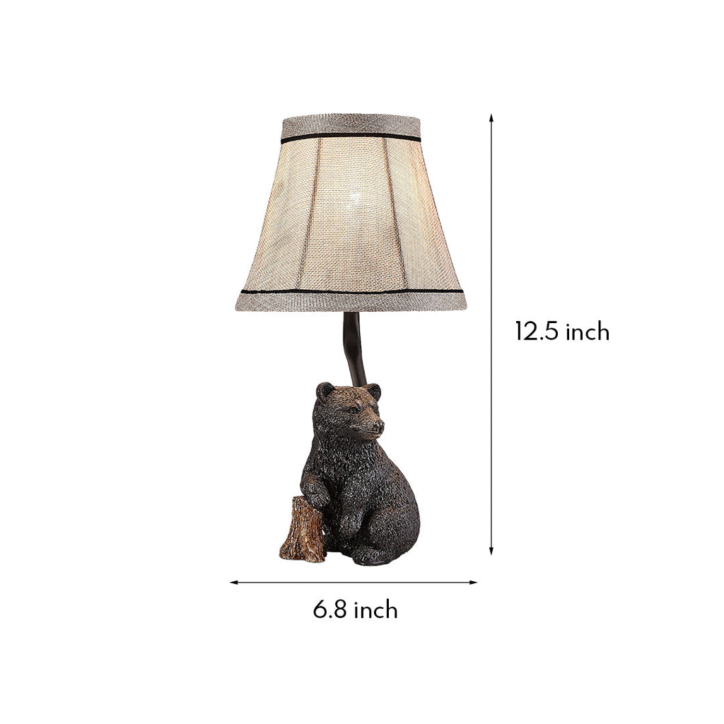 Elegant Bear Resin Table Lamp - European-Style Decorative Light