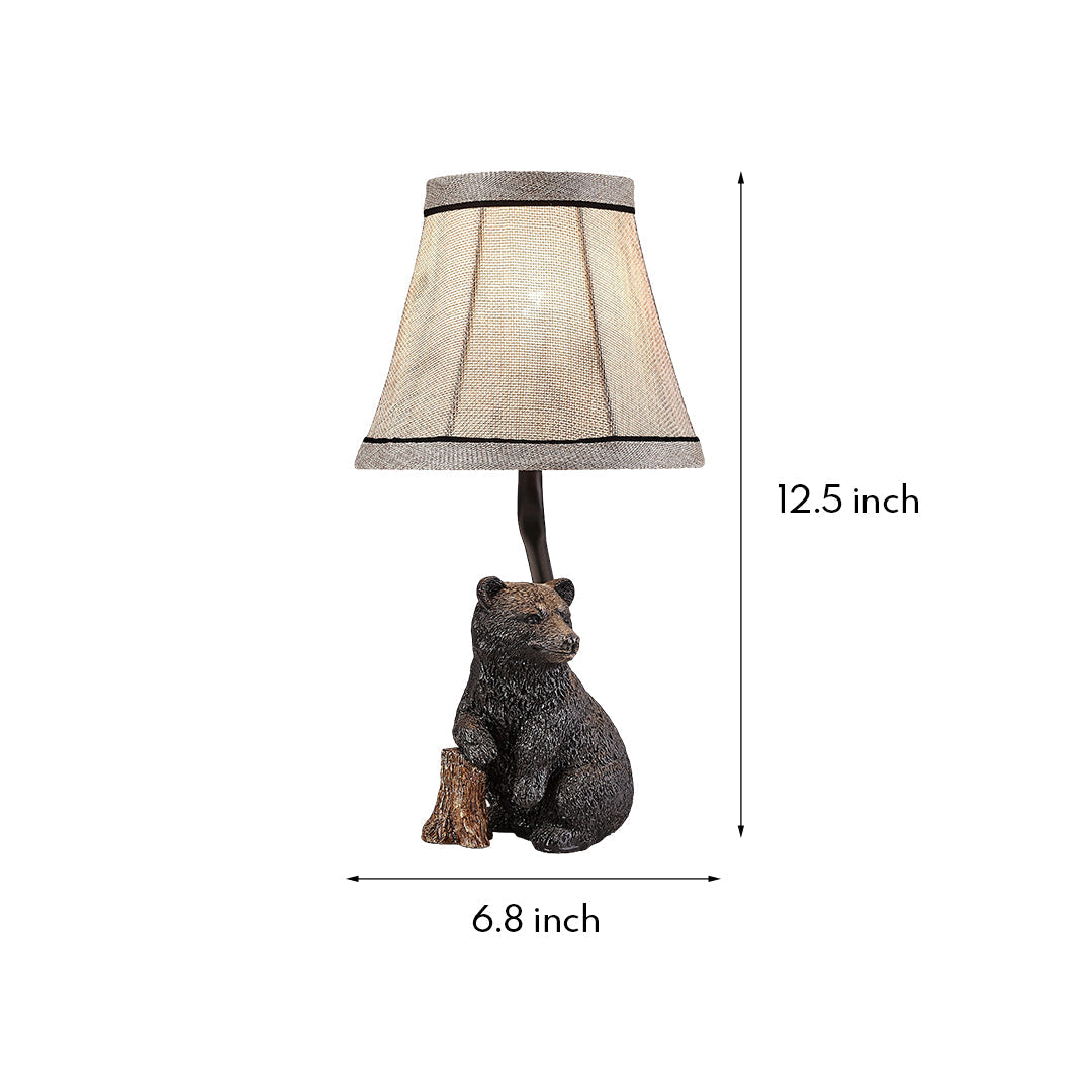 Elegant Bear Resin Table Lamp - European-Style Decorative Light