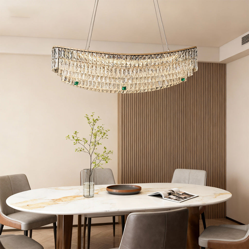 Luxury Crystal Pendant Chandelier - Carbon Steel Ceiling Light