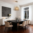 Luxury Stainless Steel and Glass Deco Chandelier Ceiling Light