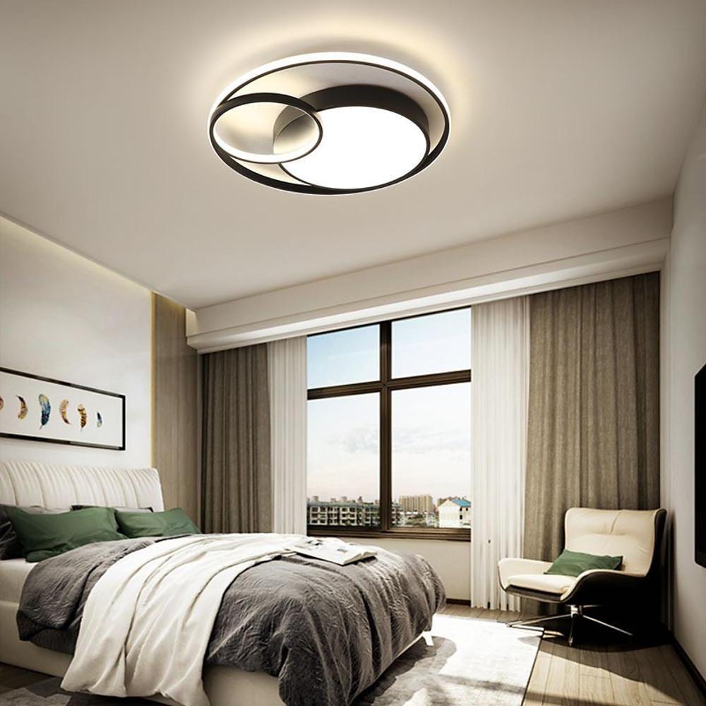 Contemporary LED Round Flush Mount Ceiling Light - Triple Circle Design