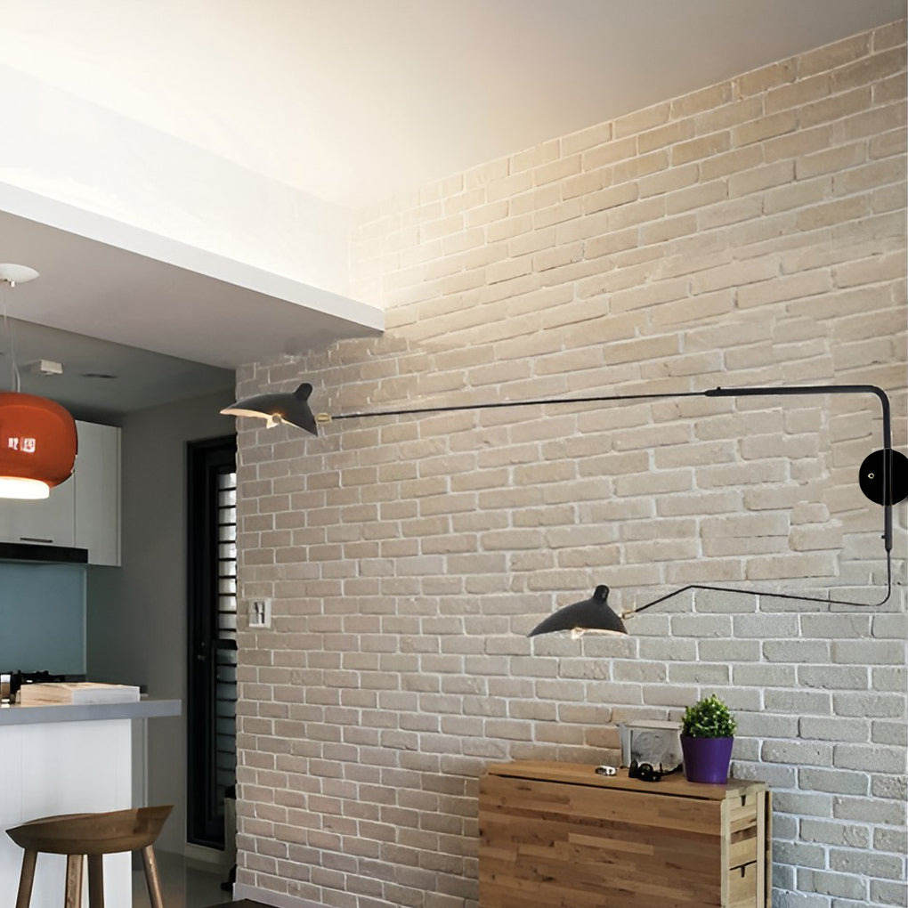 Adjustable Double Arm Industrial Wall Sconce