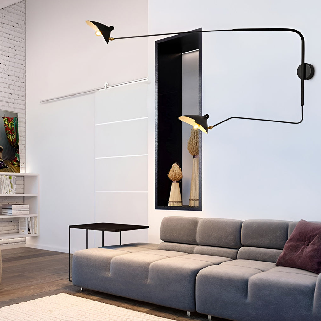 Adjustable Double Arm Industrial Wall Sconce