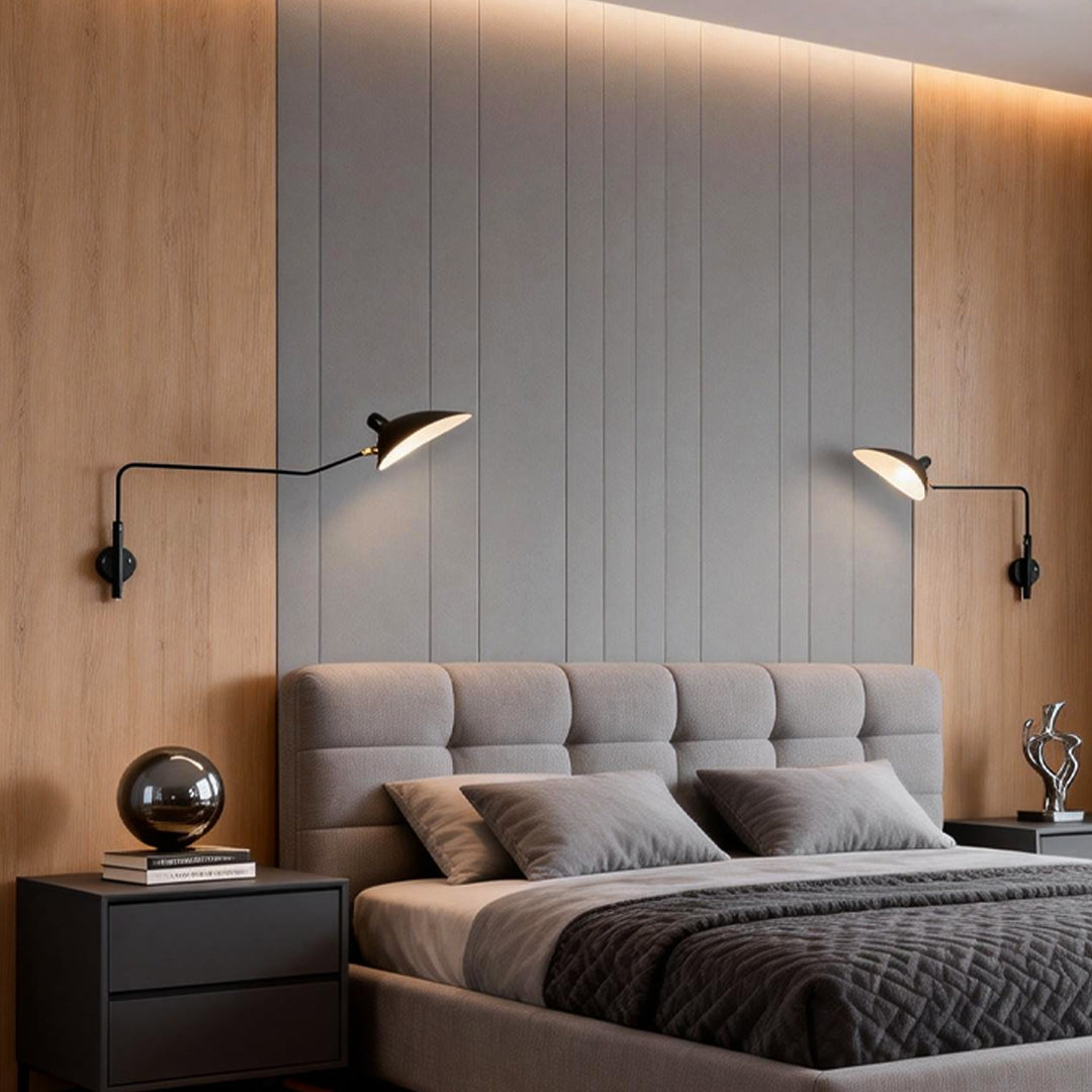 Adjustable Double Arm Industrial Wall Sconce