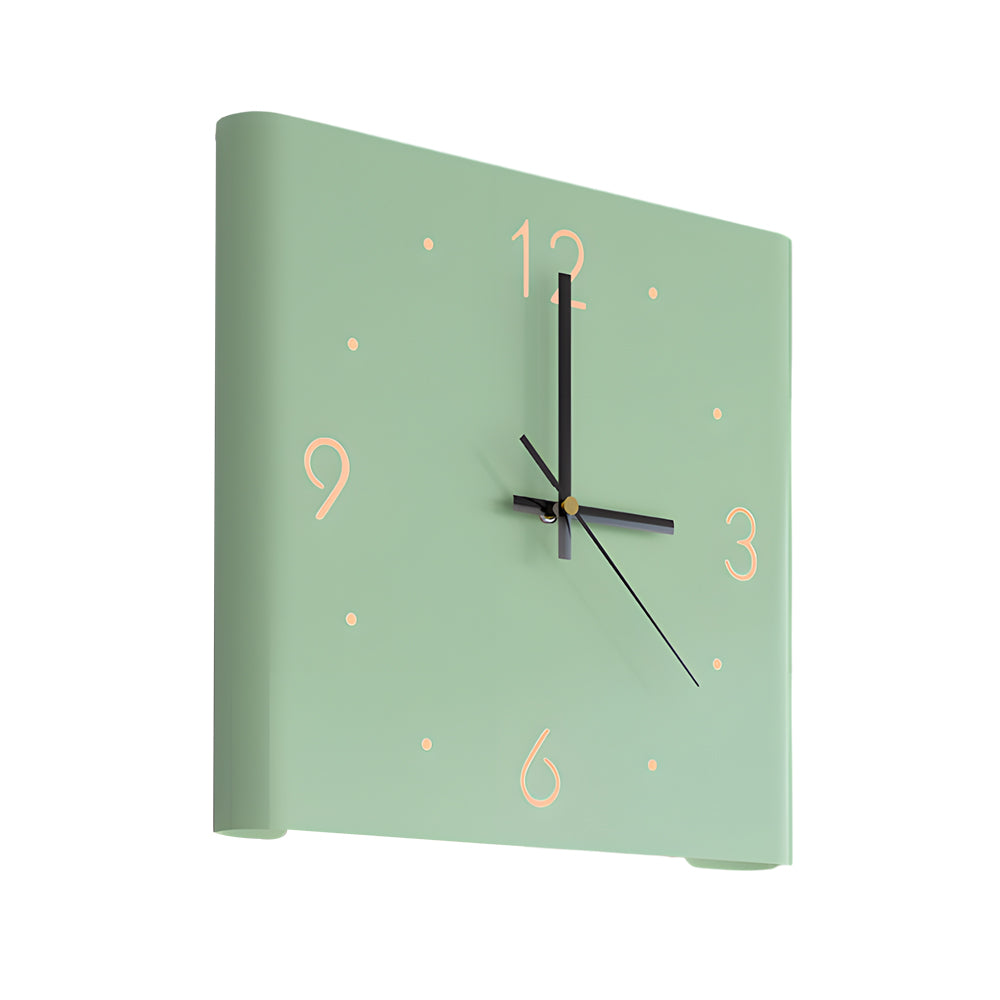Modern Square Backlit Metal Wall Clock Lamp