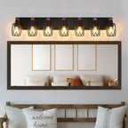 Premium Black Metal Cage Vanity Light for Bathroom Mirrors