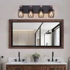 Premium Black Metal Cage Vanity Light for Bathroom Mirrors