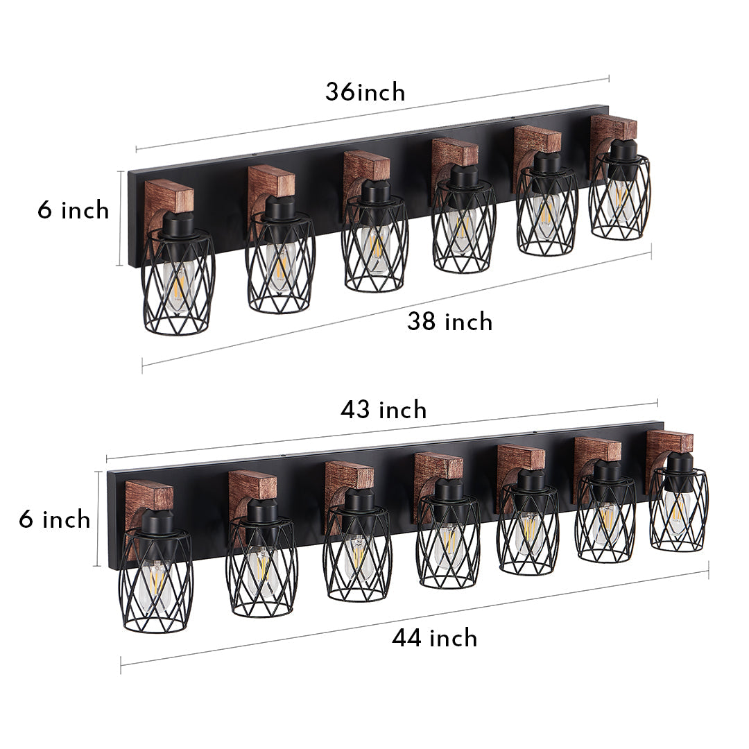 Premium Black Metal Cage Vanity Light for Bathroom Mirrors
