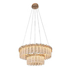 Gold Crystal Chandelier - French Minimalist Ceiling Light