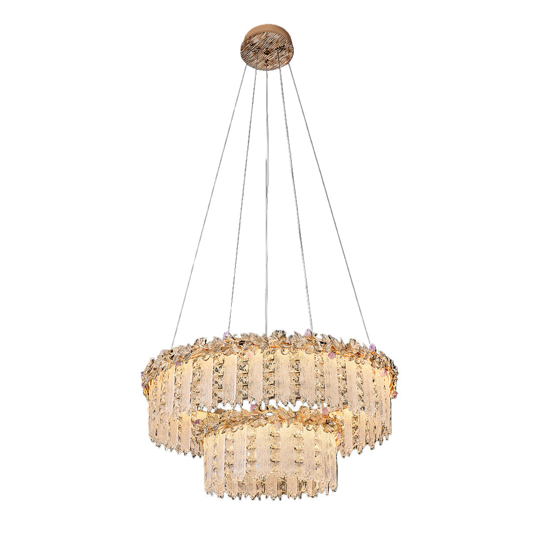 Gold Crystal Chandelier - French Minimalist Ceiling Light