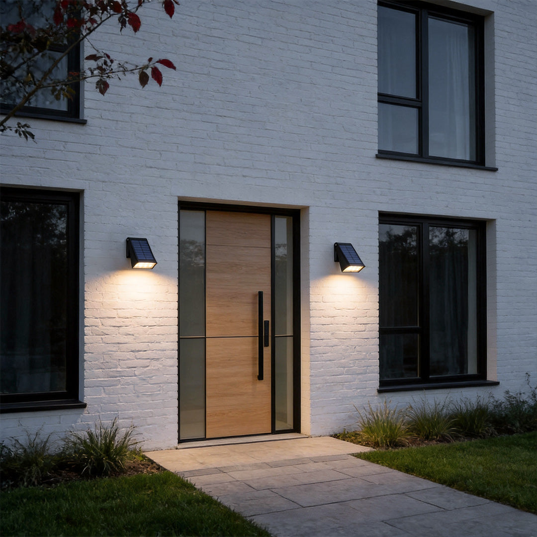 Modern Black LED Waterproof Solar Wall Sconce