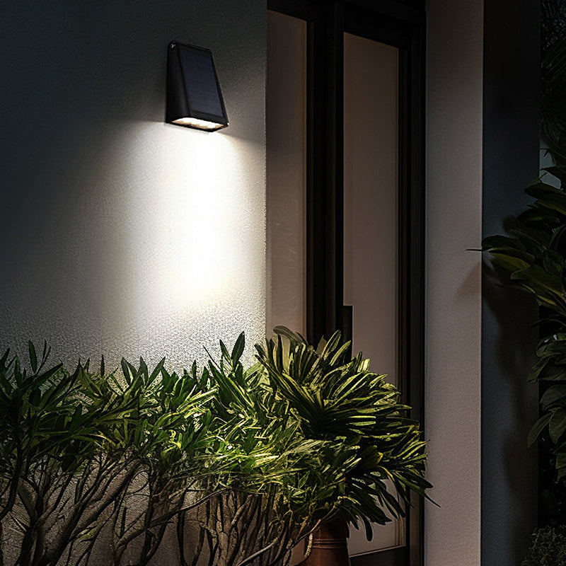 Modern Black LED Waterproof Solar Wall Sconce