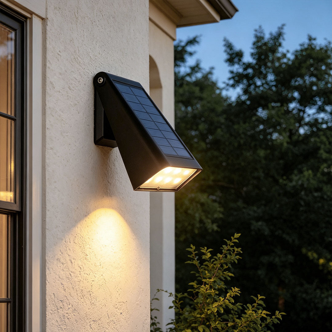 Modern Black LED Waterproof Solar Wall Sconce