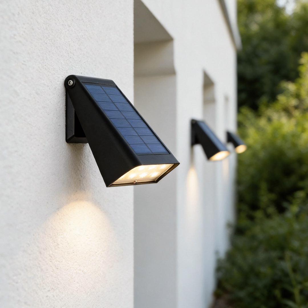 Modern Black LED Waterproof Solar Wall Sconce