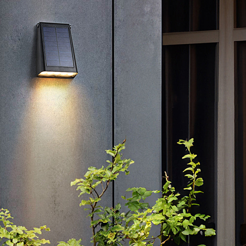 Modern Black LED Waterproof Solar Wall Sconce