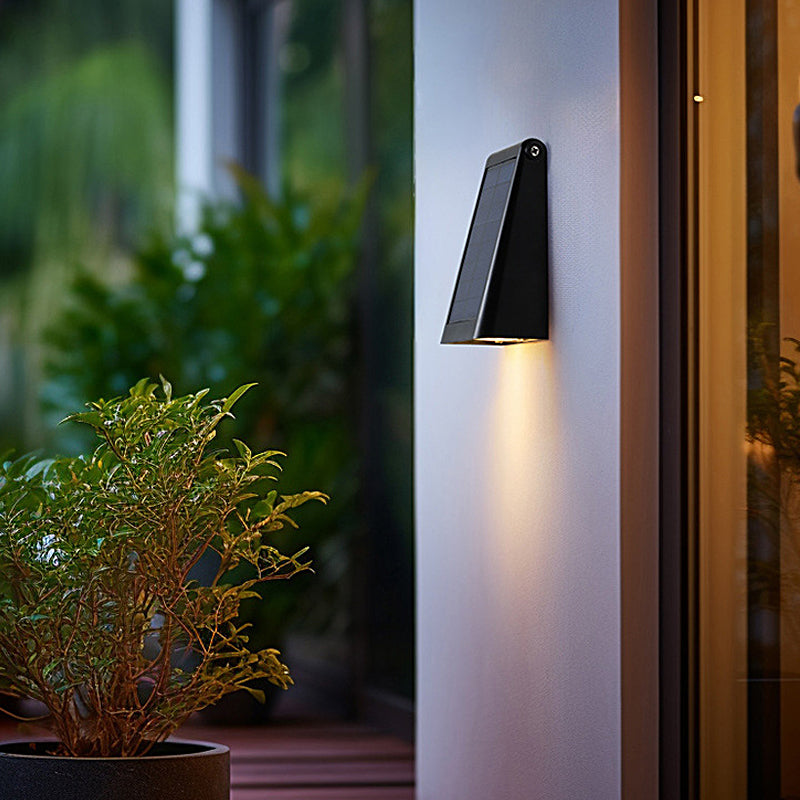 Modern Black LED Waterproof Solar Wall Sconce