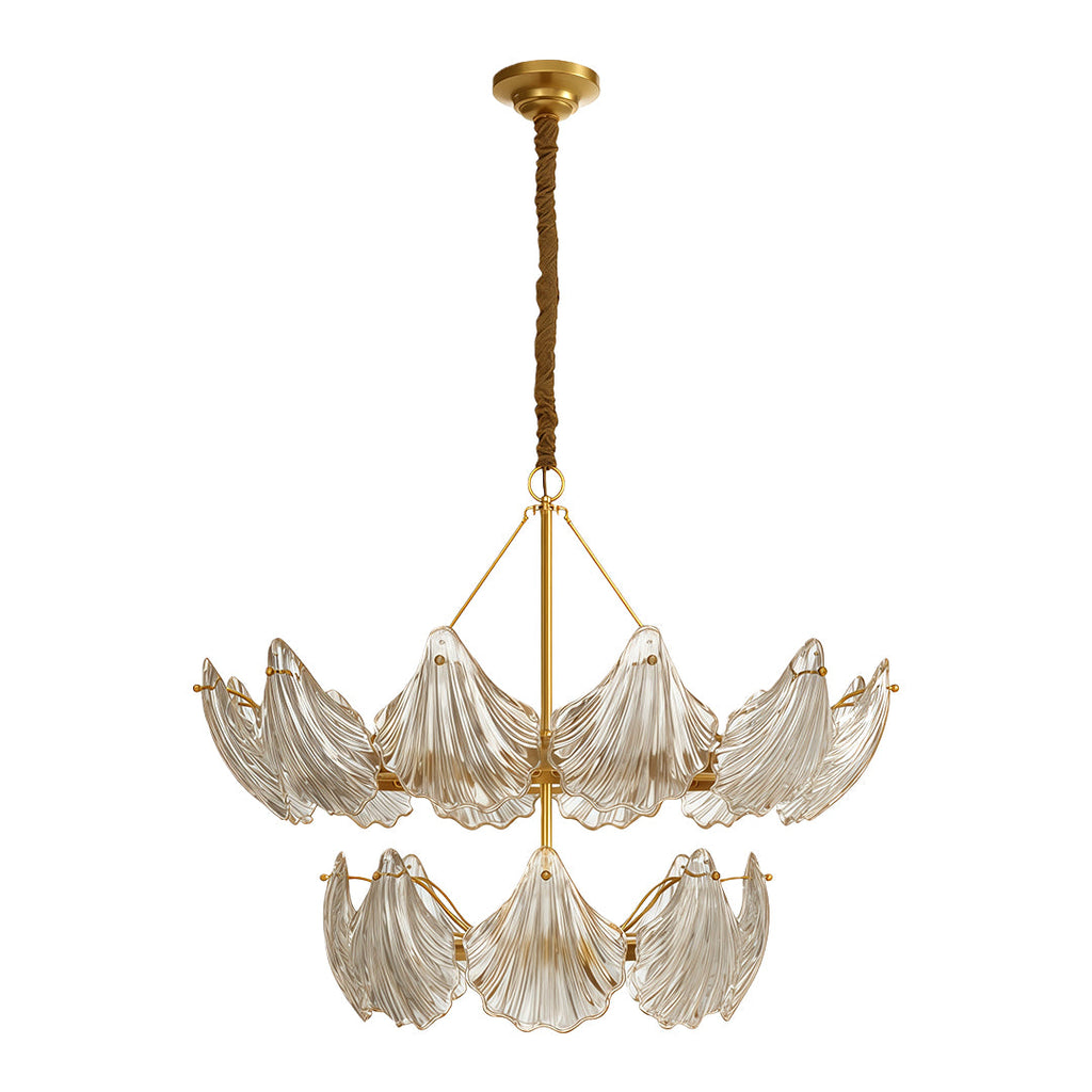 Luxury Copper and Glass Large Modern Chandelier