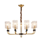 Modern Minimalist Copper and Glass Chandelier Ceiling Light