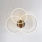 Modern Gold Flush Mount Ceiling Light with 3 Circles and 3 Bulbs
