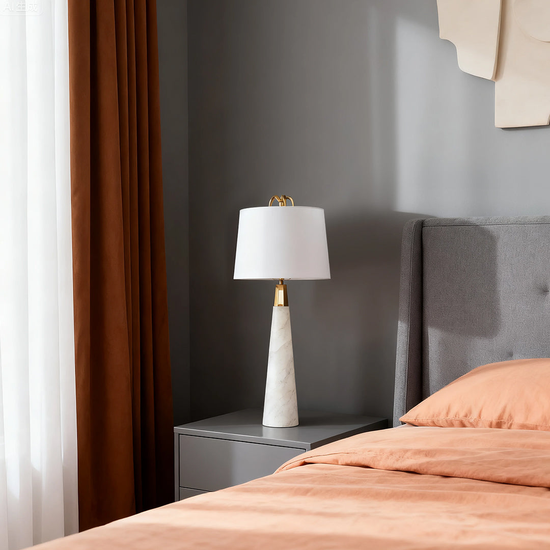 Premium Nordic White Marble Tapered Lamp