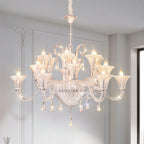 Elegant French Art Glass Ceiling Chandelier