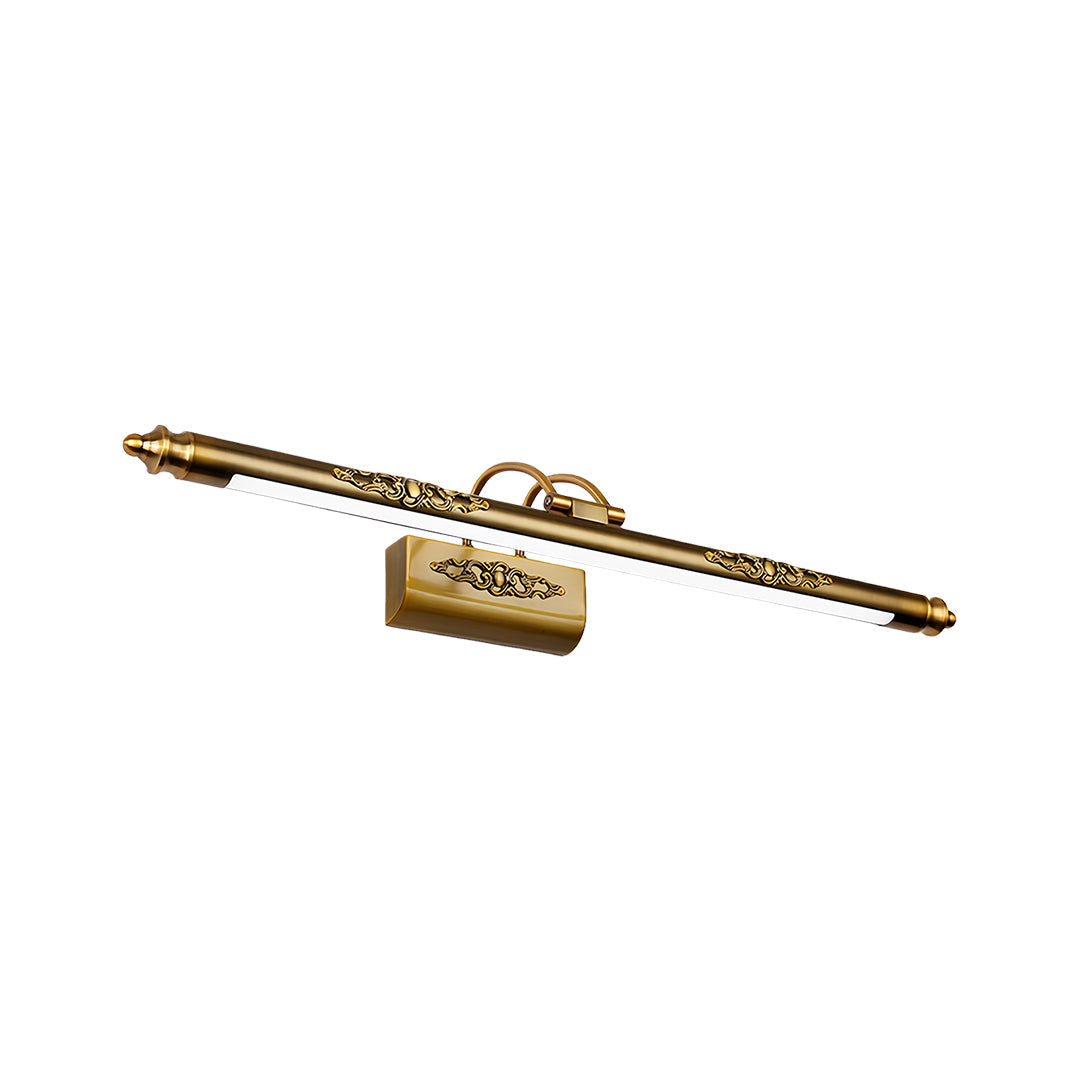 Vintage Brass Bathroom Vanity Light with Acrylic Shade