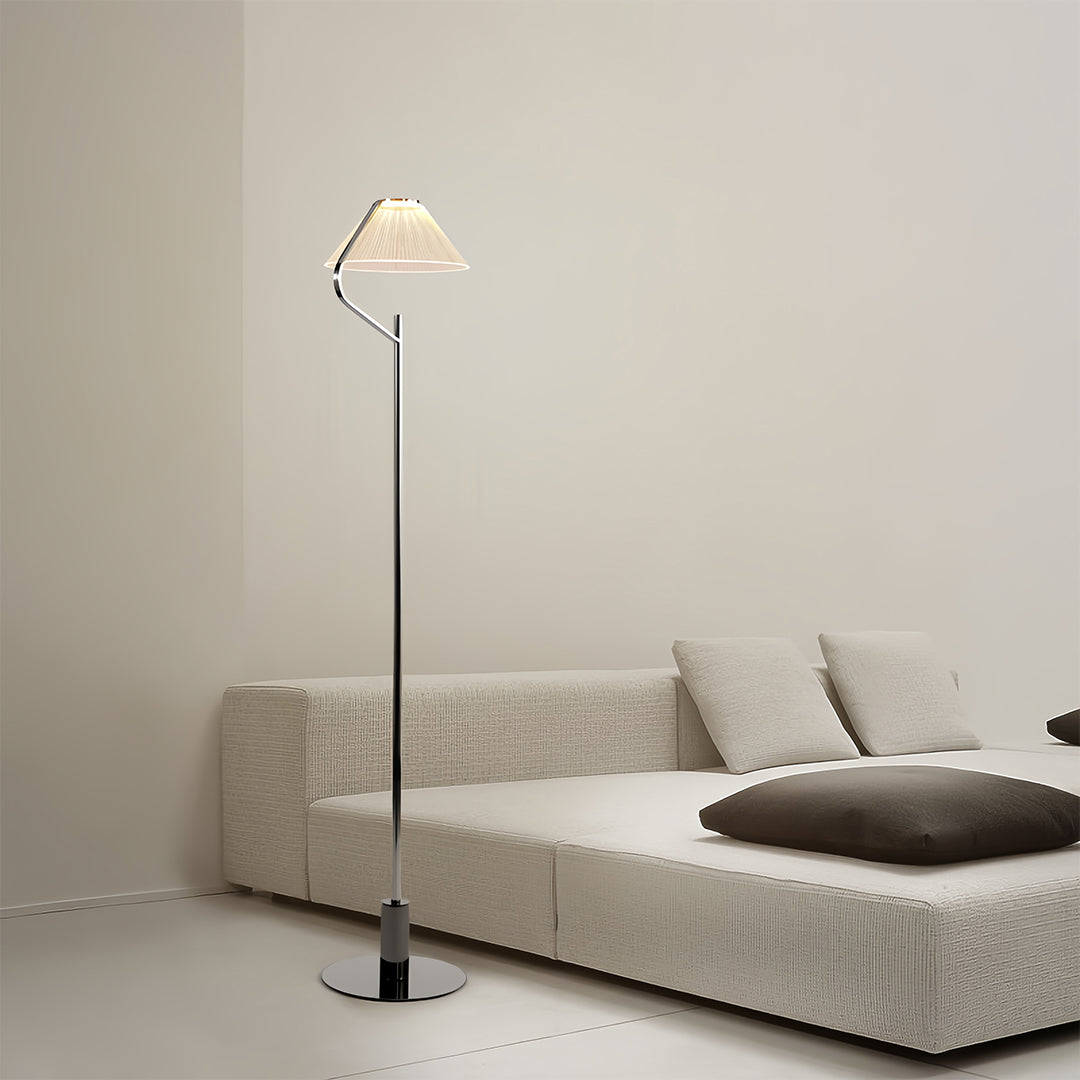 Elegant Chrome LED Floor Lamp with Acrylic Design