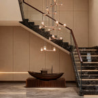 Nordic Crystal Staircase Chandelier - Elegant Ceiling Light