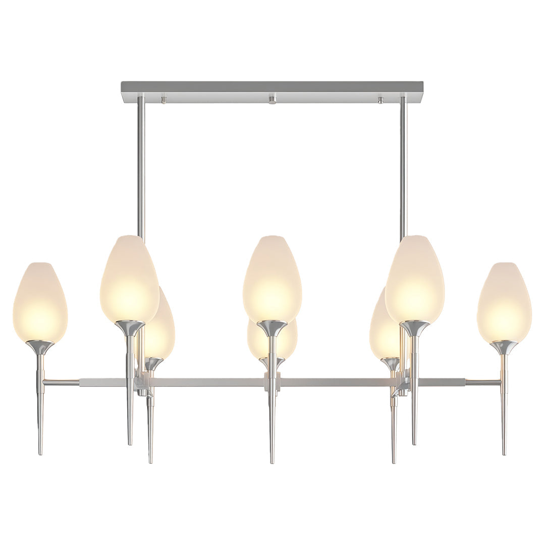 Modern Brass Glass Chandelier - Minimalist Ceiling Light