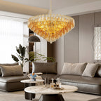 Luxury Multi-Head Glass Pendant Chandelier for Elegant Ceilings