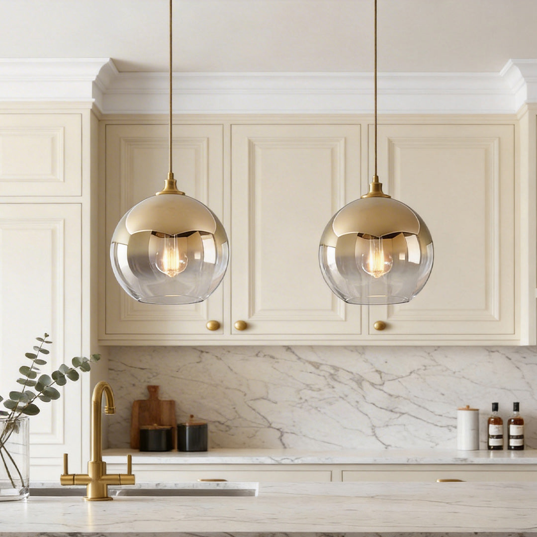 Modern Glass Round Pendant Light - Single-Ball Ceiling Fixture