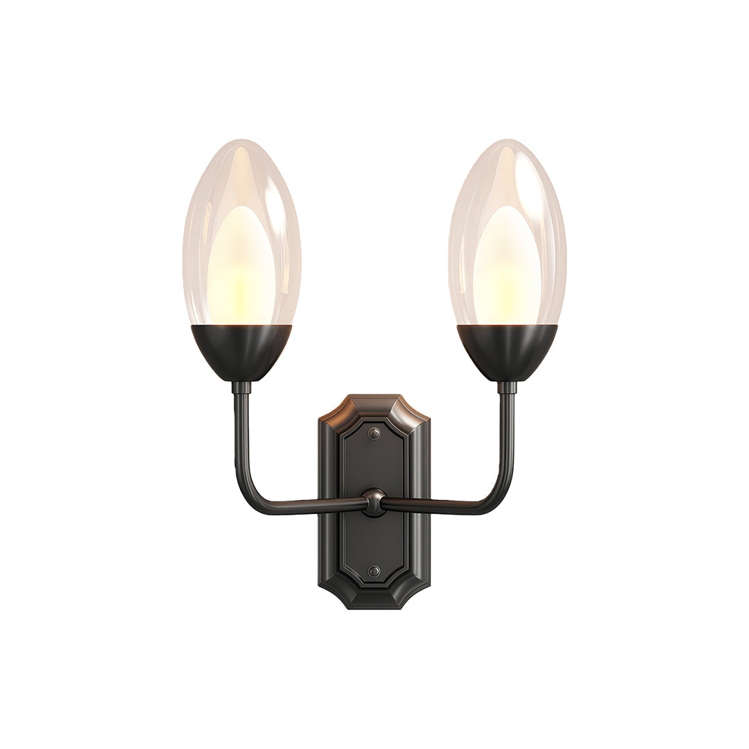 Modern Luxury Dual Head Copper Glass Wall Light